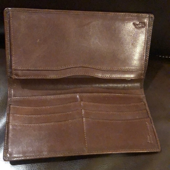 RALPH LAUREN Brown Green Tartan Plaid Long Bifold Wallet with Coin Section - Picture 7 of 17